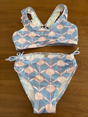 Habitual Girls Blue and Pink Shell Print Bikini